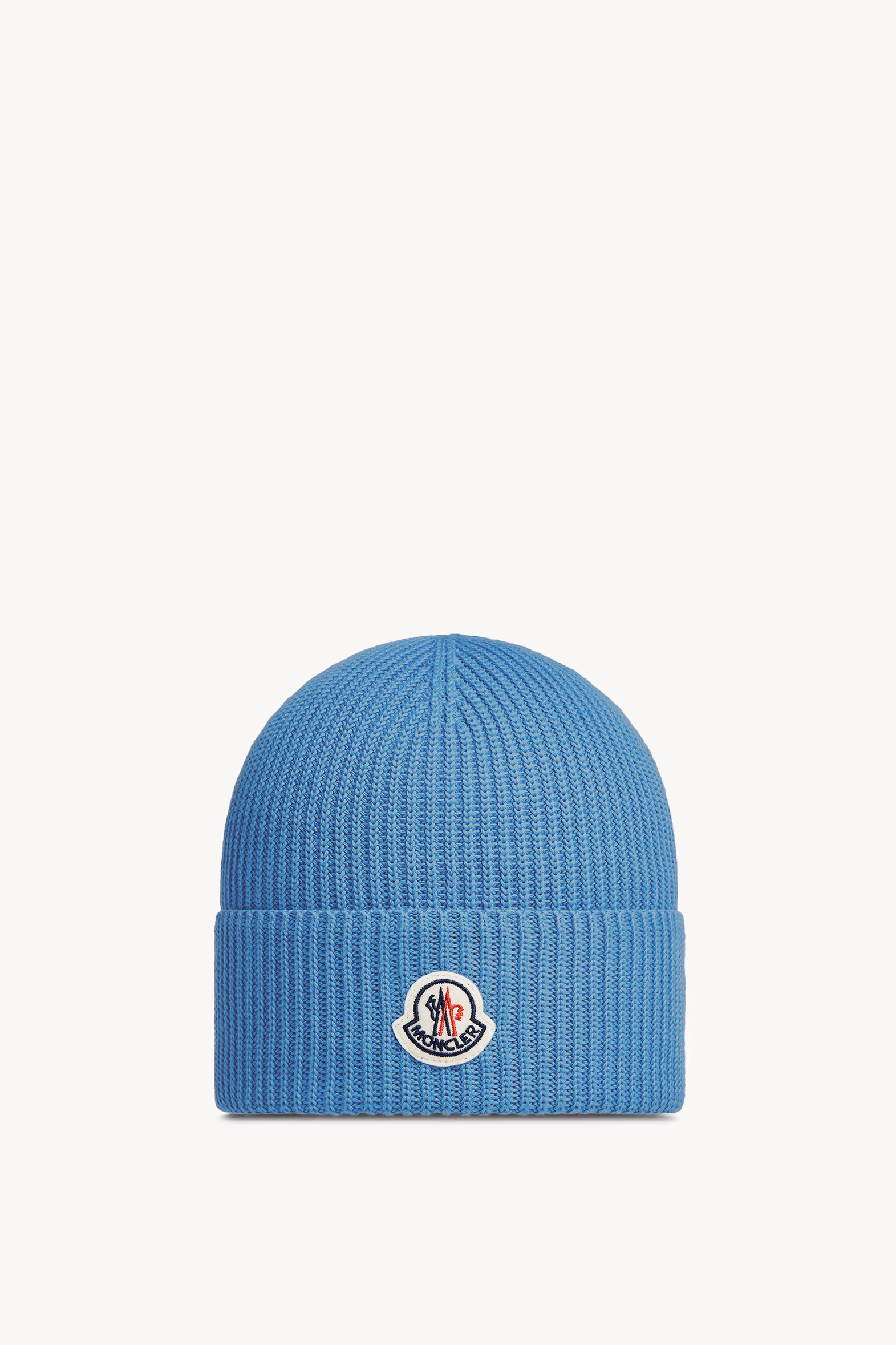 Bonnet en coton Hommes Bleu clair Moncler